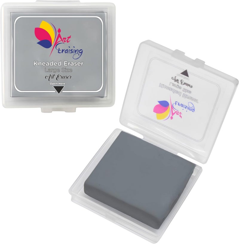Art Eraising Kneaded Erasers for Artists for Drawing Art, Large Size Grey Kneadable Eraser for Drawing Artists, Art Supplies, Art Gum Erasers for Charcoal Pencils, Sketching Supplie - Image 1